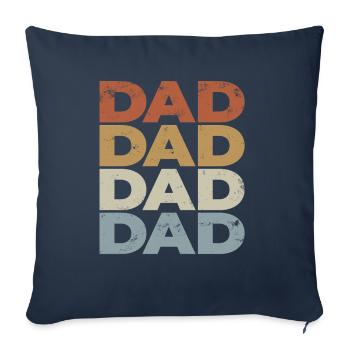 Papa - Meilleur papa - Fête des pères vintage - Housse de coussin décorative 45 x 45 cm - bleu marine - Devant
