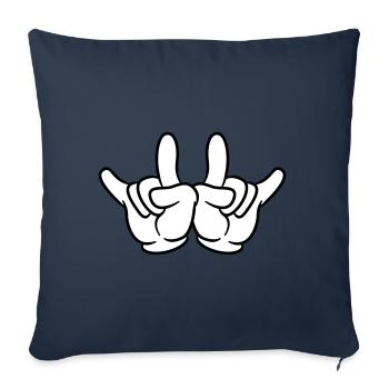 hand party comic - Sofa pillowcase 17,3'' x 17,3'' (45 x 45 cm) - navy - Front