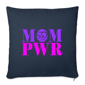 Mompower Maman forte | Couleur changeable - Housse de coussin décorative 45 x 45 cm - bleu marine - Devant
