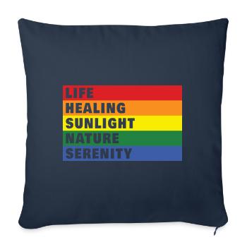 Drapeau arc-en-ciel de la fierté lgbtq - Housse de coussin décorative 45 x 45 cm - bleu marine - Devant