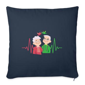 Soins du rythme cardiaque des personnes âgées ECG Pulse - Housse de coussin décorative 45 x 45 cm - bleu marine - Devant