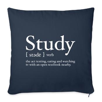 Study Definition Funny Design for College Student - Sofa pillowcase 17,3'' x 17,3'' (45 x 45 cm) - navy - Front