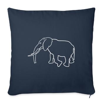 Great Elephant of Nantes - White - Sofa pillowcase 17,3'' x 17,3'' (45 x 45 cm) - navy - Front