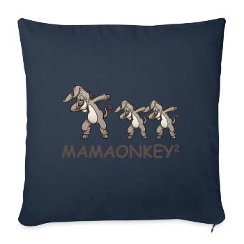Schwanger werdene Mutter Zwillinge Esel - Sofakissenbezug 45 x 45 cm - Navy - Vorne