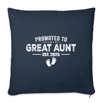 Promoted To Great Aunt 2025 Funny For New Aunt - Sofa pillowcase 17,3'' x 17,3'' (45 x 45 cm) - navy - Front