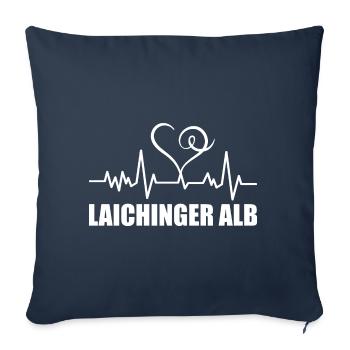 Heartbeat Laichinger Alb - Sofakissenbezug 45 x 45 cm - Navy - Vorne