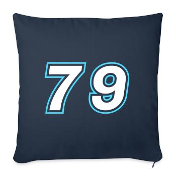 79 Nombre symbole - Housse de coussin décorative 45 x 45 cm - bleu marine - Devant