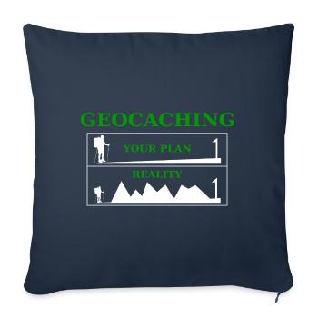 Geocaching - Sofa pillowcase 17,3'' x 17,3'' (45 x 45 cm) - navy - Front