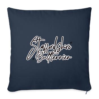 Staffordshire Bullterrier Schriftzug Lettering - Sofakissenbezug 45 x 45 cm - Navy - Vorne