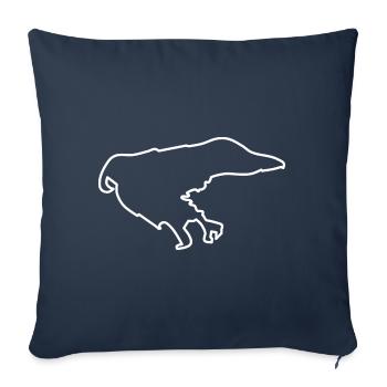 Île de Borkum Contour blanc - Housse de coussin décorative 45 x 45 cm - bleu marine - Devant
