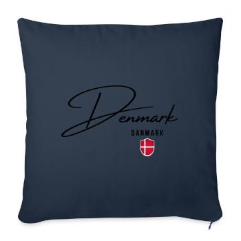 Drapeau du Danemark, fierté danoise - Housse de coussin décorative 45 x 45 cm - bleu marine - Devant