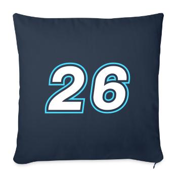 26 nombre symbole - Housse de coussin décorative 45 x 45 cm - bleu marine - Devant