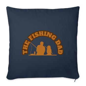 Le père pêcheur avec sa fille Fishing Brown - Housse de coussin décorative 45 x 45 cm - bleu marine - Devant