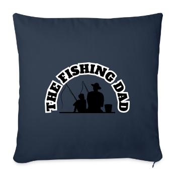 Le papa pêcheur avec son fils noir - Housse de coussin décorative 45 x 45 cm - bleu marine - Devant