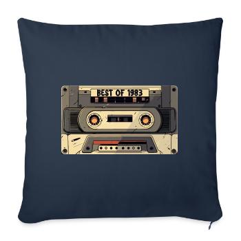 Best of 1983 - Cassette 1983 - Born in 1983 Gift - Sofa pillowcase 17,3'' x 17,3'' (45 x 45 cm) - navy - Front