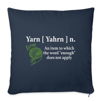 Yarn Noun definition Funny Knitting crochet knitti - Sofa pillowcase 17,3'' x 17,3'' (45 x 45 cm) - navy - Front