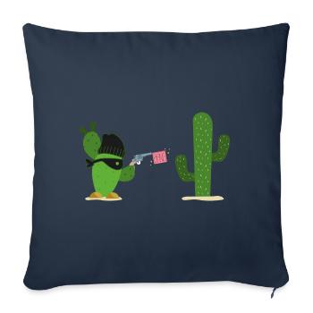 Drôle de cactus désert Succulente Plante Humour - Housse de coussin décorative 45 x 45 cm - bleu marine - Devant
