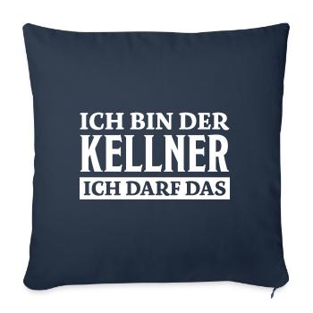 Kellner Spruch Restaurant Lustige Kellner Geschenk - Sofakissenbezug 45 x 45 cm - Navy - Vorne