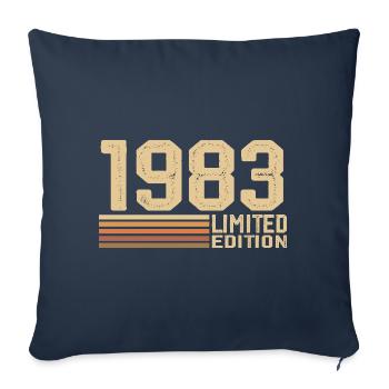 Né en 1983 anniversaire - Cadeau 1983 Vintage 1983 - Housse de coussin décorative 45 x 45 cm - bleu marine - Devant