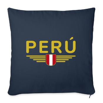 Pérou Design – Couleurs des Andes - Housse de coussin décorative 45 x 45 cm - bleu marine - Devant