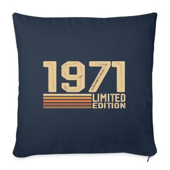 Né en 1971 anniversaire - Cadeau 1971 Vintage 1971 - Housse de coussin décorative 45 x 45 cm - bleu marine - Devant