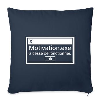 Motivation Geek Gamer Gaming Humour - Housse de coussin décorative 45 x 45 cm - bleu marine - Devant