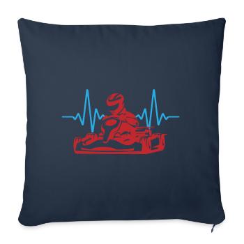 Heartbeat Go-Kart Go Kart | Les couleurs peuvent être changées - Housse de coussin décorative 45 x 45 cm - bleu marine - Devant