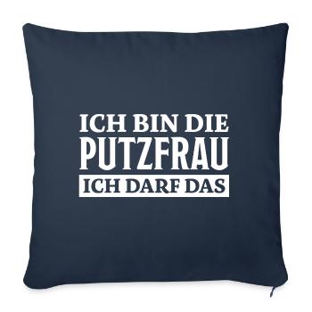 Putzfrau Spruch Reinigungskraft Putzfrau Geschenk - Sofakissenbezug 45 x 45 cm - Navy - Vorne