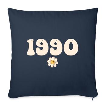 1990 - Gift born in 1990 - Sofa pillowcase 17,3'' x 17,3'' (45 x 45 cm) - navy - Front