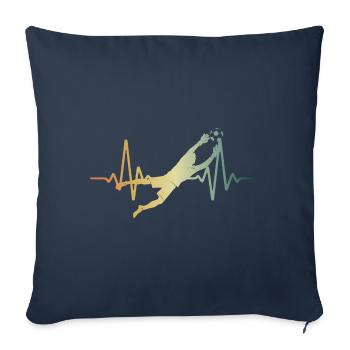 Heartbeat Gardien de but Gardien ECG Pulse - Housse de coussin décorative 45 x 45 cm - bleu marine - Devant