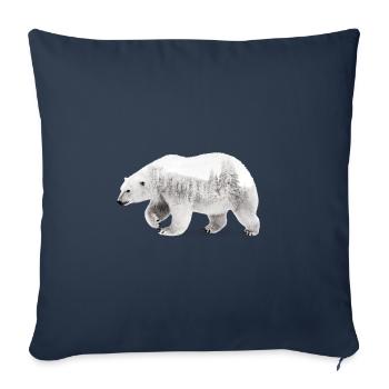 Arctic bear - Sofa pillowcase 17,3'' x 17,3'' (45 x 45 cm) - navy - Front