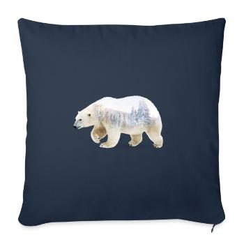 Polar Bear - Sofa pillowcase 17,3'' x 17,3'' (45 x 45 cm) - navy - Front