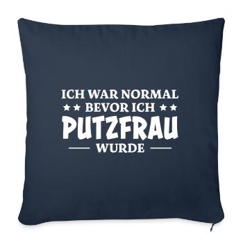 Putzfrau Spruch Reinigungskraft Putzfrau Geschenk - Sofakissenbezug 45 x 45 cm - Navy - Vorne
