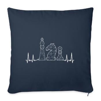 Jeux d’échecs Jeu d’échecs jeu d’échecs - Housse de coussin décorative 45 x 45 cm - bleu marine - Devant