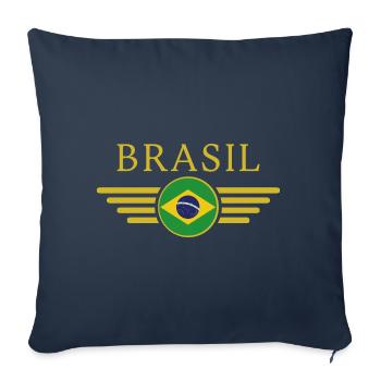 I Love Brazil, Elegance Style Design T-Shirt - Sofa pillowcase 17,3'' x 17,3'' (45 x 45 cm) - navy - Front