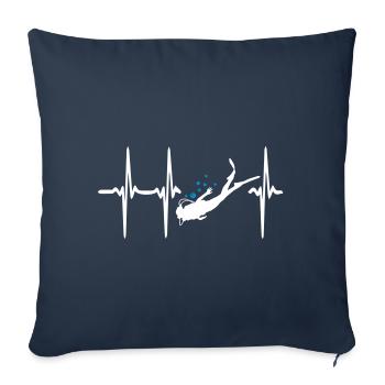 Heart Beat Diving - Housse de coussin décorative 45 x 45 cm - bleu marine - Devant