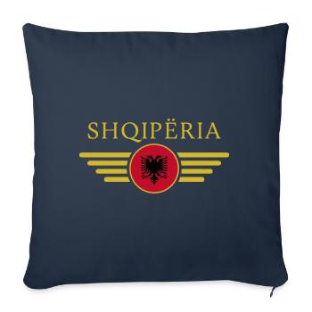 J’aime l’Albanie, T-shirt design de style élégance - Housse de coussin décorative 45 x 45 cm - bleu marine - Devant