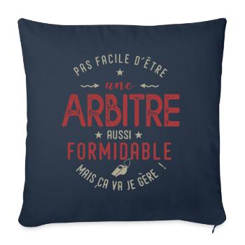 Arbitre cadeau Humour arbitre volley foot rugby - Housse de coussin décorative 45 x 45 cm - bleu marine - Devant