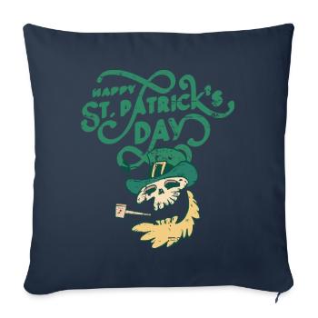 Saint-Patrick, - Housse de coussin décorative 45 x 45 cm - bleu marine - Devant