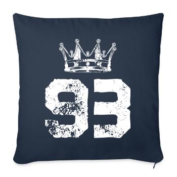 93 Couronne numérique - Housse de coussin décorative 45 x 45 cm - bleu marine - Devant