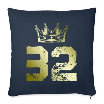 32 Number crown - Sofa pillowcase 17,3'' x 17,3'' (45 x 45 cm) - navy - Front