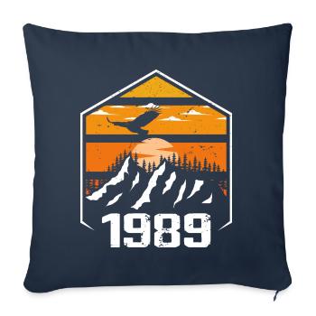 Anniversaire 1989 Millésime 1989 Fabriqué en 1989 - Housse de coussin décorative 45 x 45 cm - bleu marine - Devant