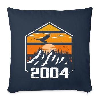 Anniversaire 2004 Millésime 2004 Fabriqué en 2004 - Housse de coussin décorative 45 x 45 cm - bleu marine - Devant