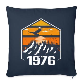 Anniversaire 1976 Millésime 1976 Fabriqué en 1976 - Housse de coussin décorative 45 x 45 cm - bleu marine - Devant