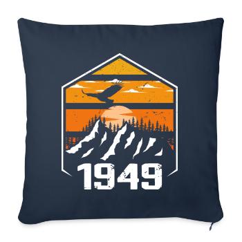 Anniversaire 1949 Millésime 1949 Fabriqué en 1949 - Housse de coussin décorative 45 x 45 cm - bleu marine - Devant