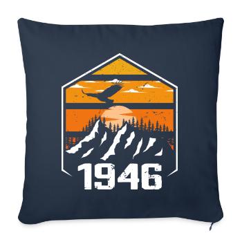 Anniversaire 1946 Millésime 1946 Fabriqué en 1946 - Housse de coussin décorative 45 x 45 cm - bleu marine - Devant