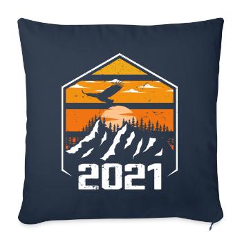 Anniversaire 2021 Millésime 2021 Fabriqué en 2021 - Housse de coussin décorative 45 x 45 cm - bleu marine - Devant