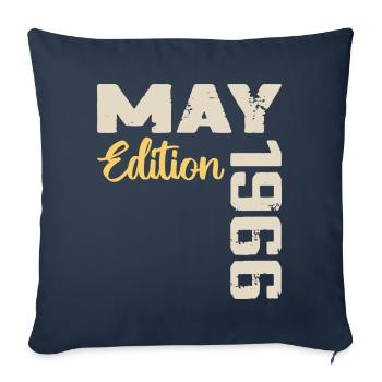 May 1966 Birthday May 1966 Gift May 1966 May - Sofa pillowcase 17,3'' x 17,3'' (45 x 45 cm) - navy - Front