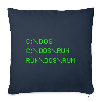 DOS - Housse de coussin décorative 45 x 45 cm - bleu marine - Devant