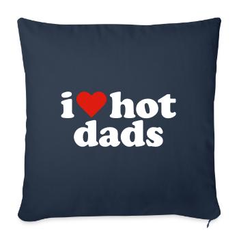 J’aime les papas chauds - Housse de coussin décorative 45 x 45 cm - bleu marine - Devant